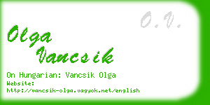 olga vancsik business card